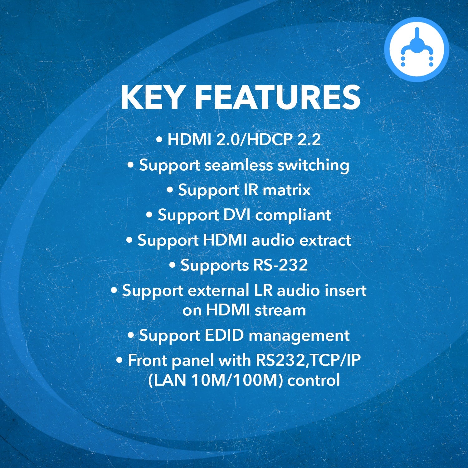 4K@60hz 8x8 HDMI™ Matrix w/ Video Wall (Seamless, Audio Extract)-UHD-808VW