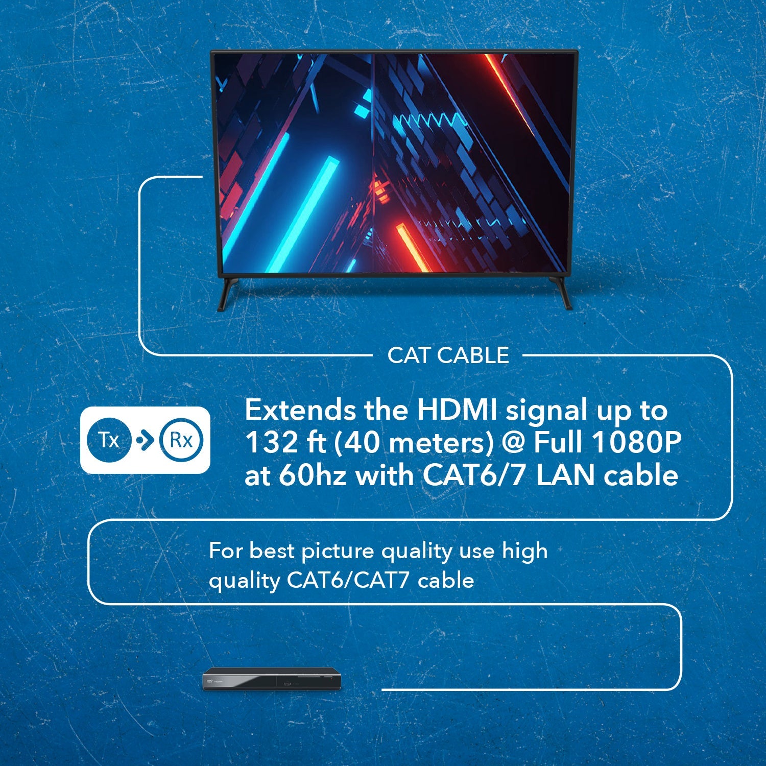 1080p 1x2 HDMI™ Extender Splitter (Loop) - 230ft (cat6)-HD12-EX132-K