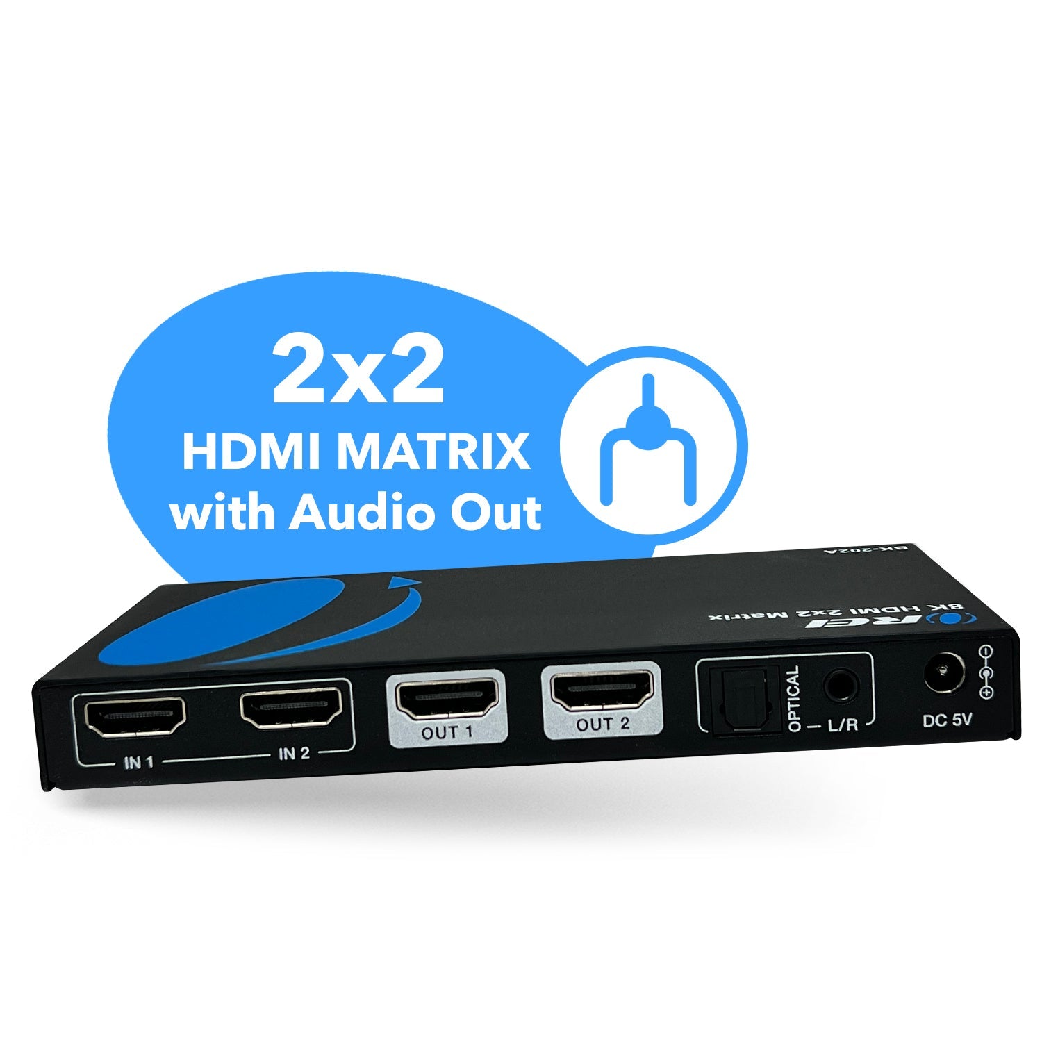 8K 2x2 HDMI™ Matrix (Audio Extract)-BK-202A