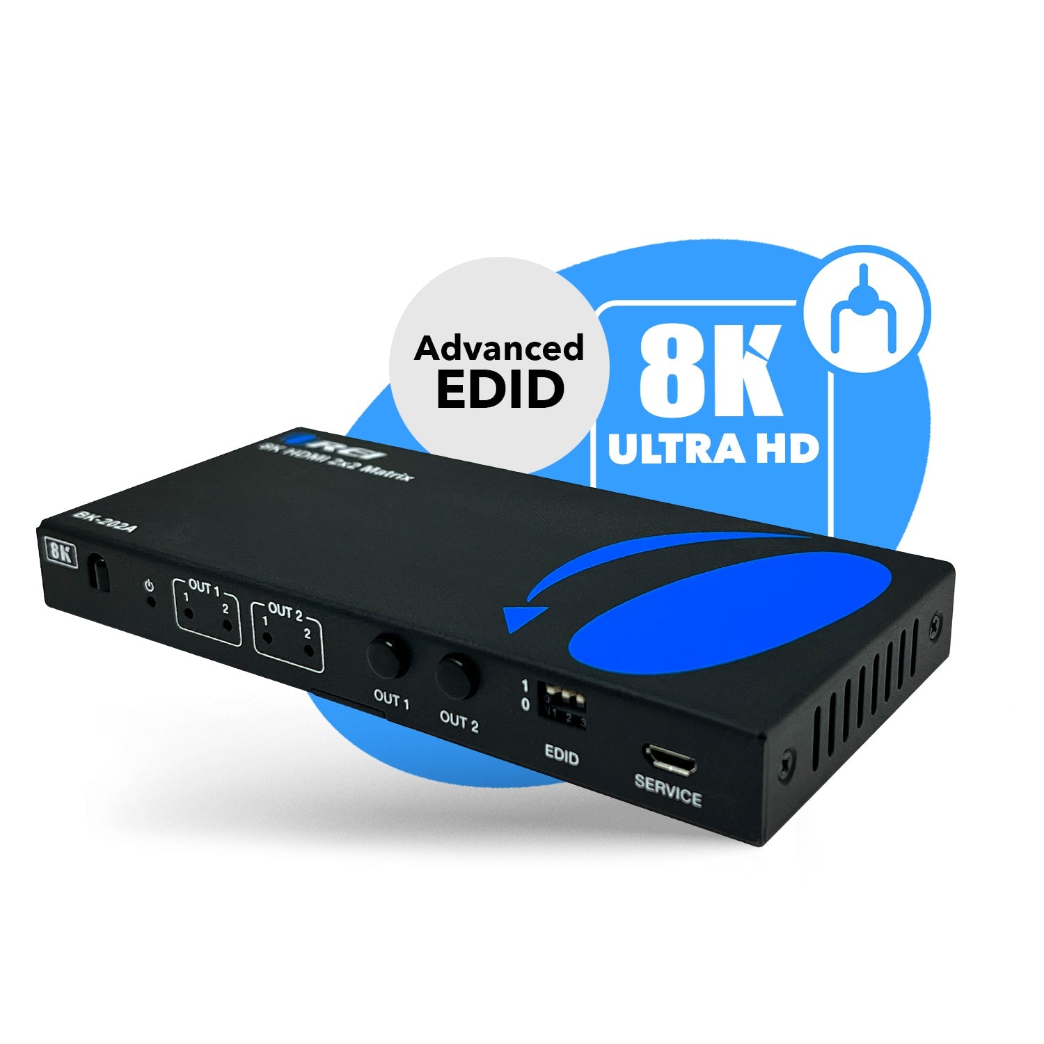 8K 2x2 HDMI™ Matrix (Audio Extract)-BK-202A