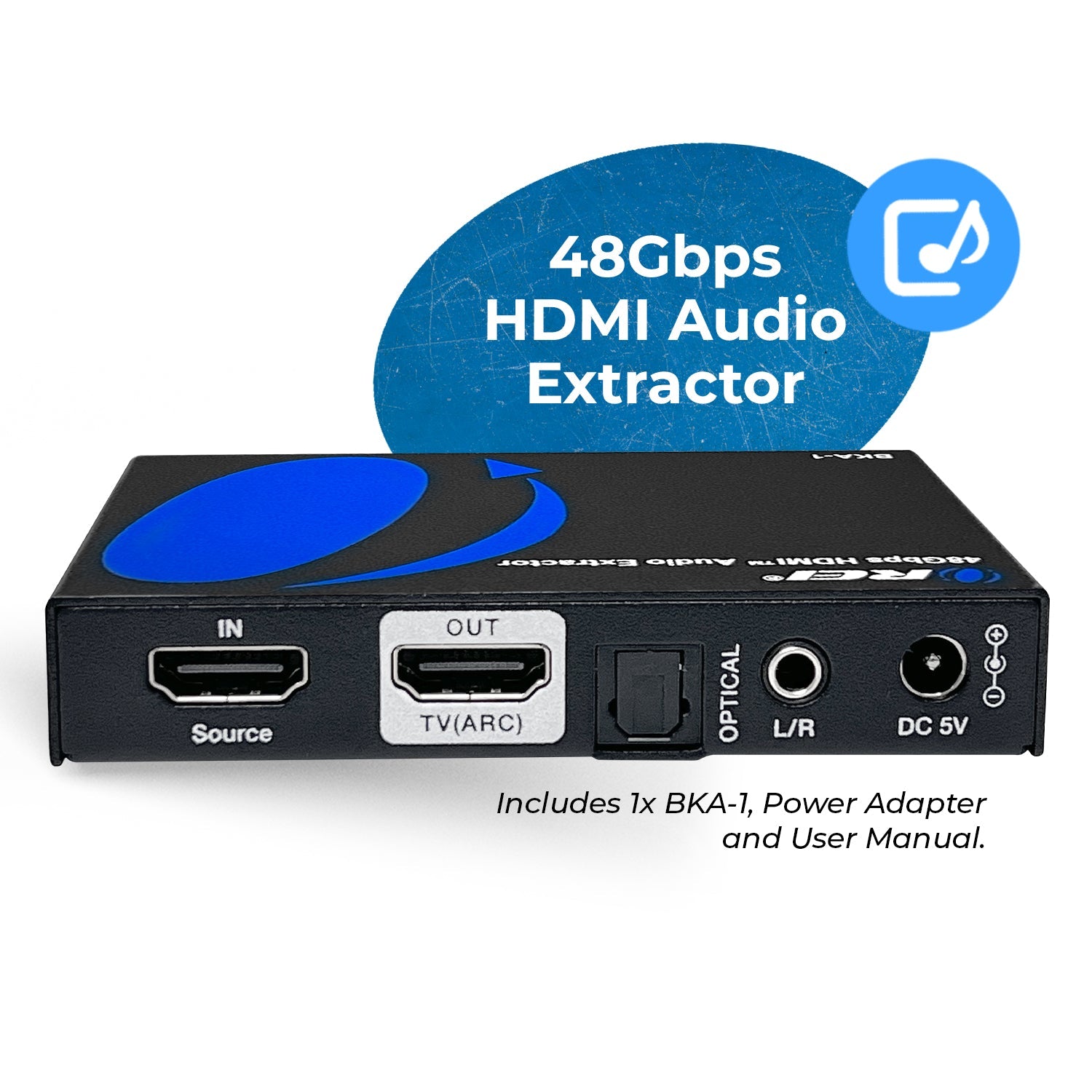 8K HDMI™ or eARC Audio Extractor (3.5mm, Optical)-BKA-1