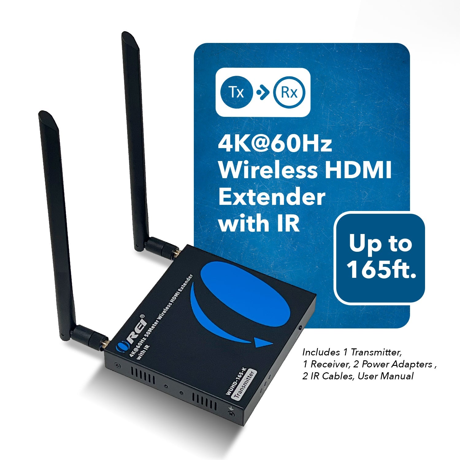 4K@60hz  Wireless HDMI™ Extender (Loop, IR) - 165ft (WUHD-165-K)