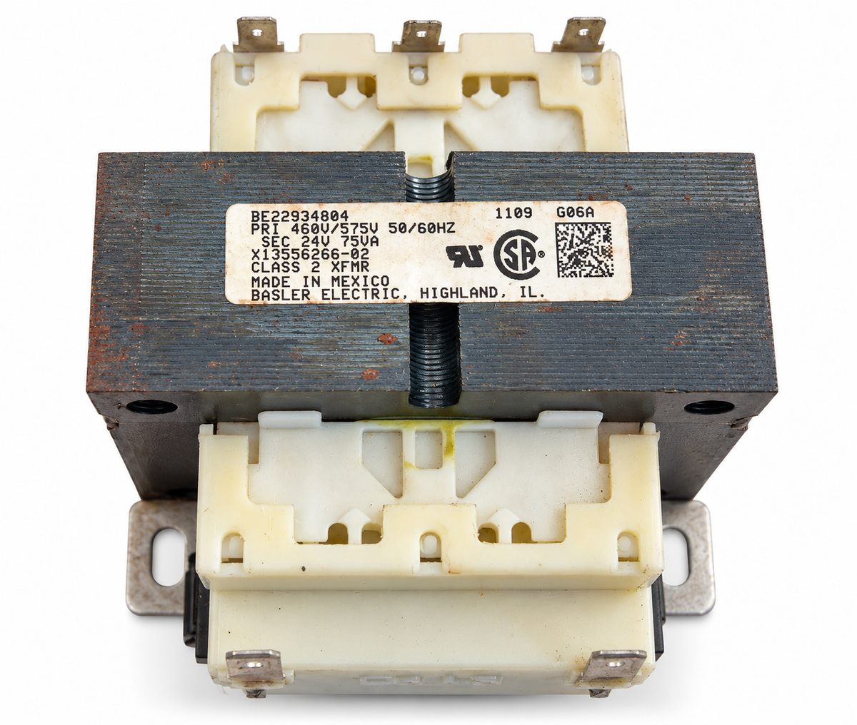 Basler Electric BE22934804 X13556266-02 460V 575V to 24V 75VA transformer
