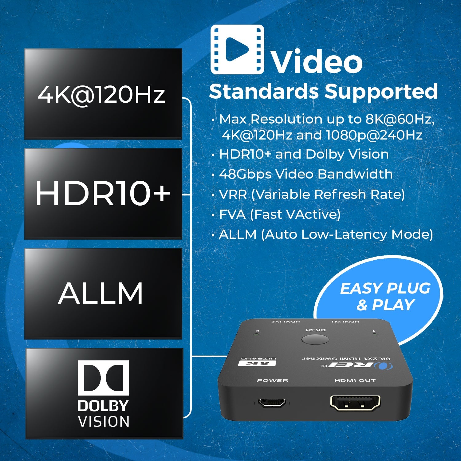 8K 2-port HDMI™ Switch-BK-21