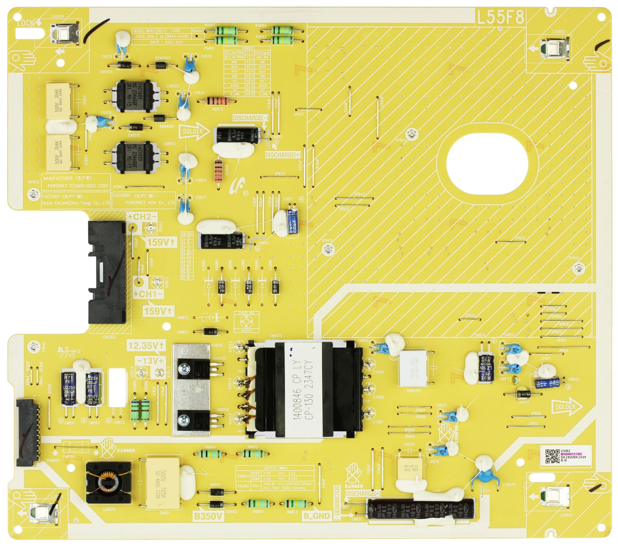 BN44-01119C Samsung Power Supply, BN4401119C, QN55LS03DAFXZA, QN55LS03DDFXZA