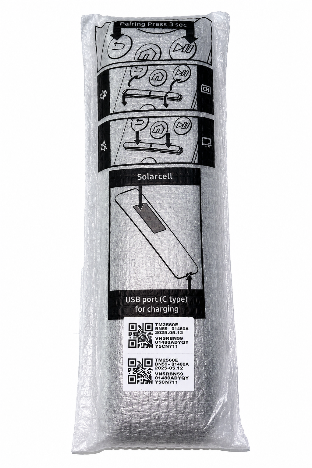 Samsung BN59-01480A TM2560E SolarCell remote clean white background