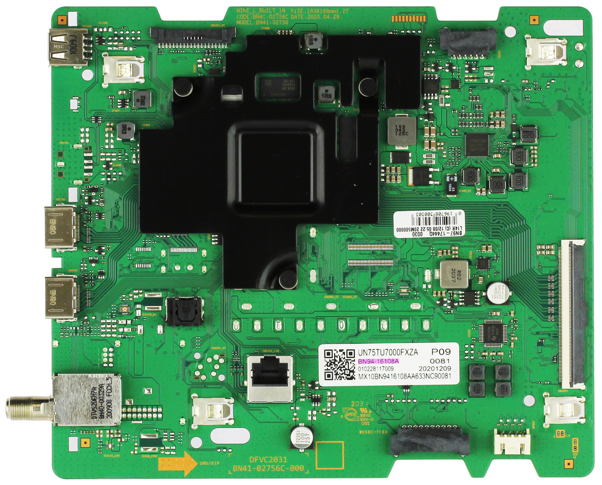 Samsung BN94-16108A Main Board for UN75TU7000FXZA UN75TU700DFXZA (Version CA05)