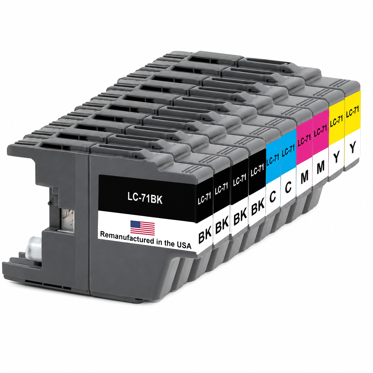U.S. Remanufactured for Brother LC71 4 Black /  2 Each Color Ink Cartridges 10-pack