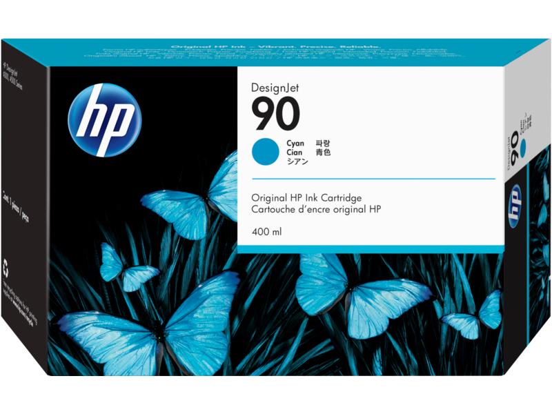 New, Pre-Owned - HP 90 400-ml (C5061A) Cyan Ink Cartridge