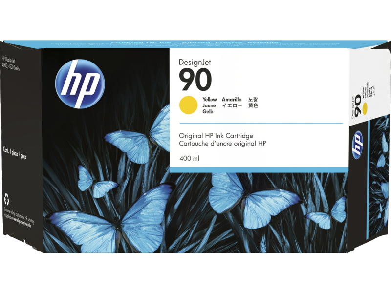 New, Pre-Owned - HP 90 400-ml (C5065A) Yellow Ink Cartridge