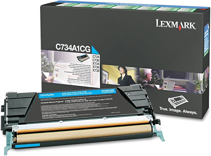 New, Pre-Owned - Lexmark C734A1CG Standard Yield Cyan Toner Cartridge