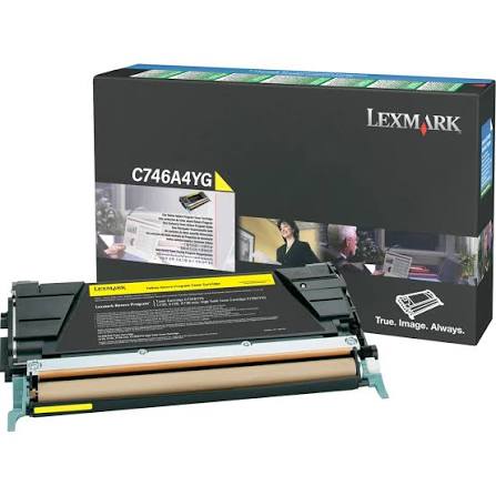 New, Pre-owned, Original Lexmark C746A4YG Standard Yield Yellow Toner Cartridge