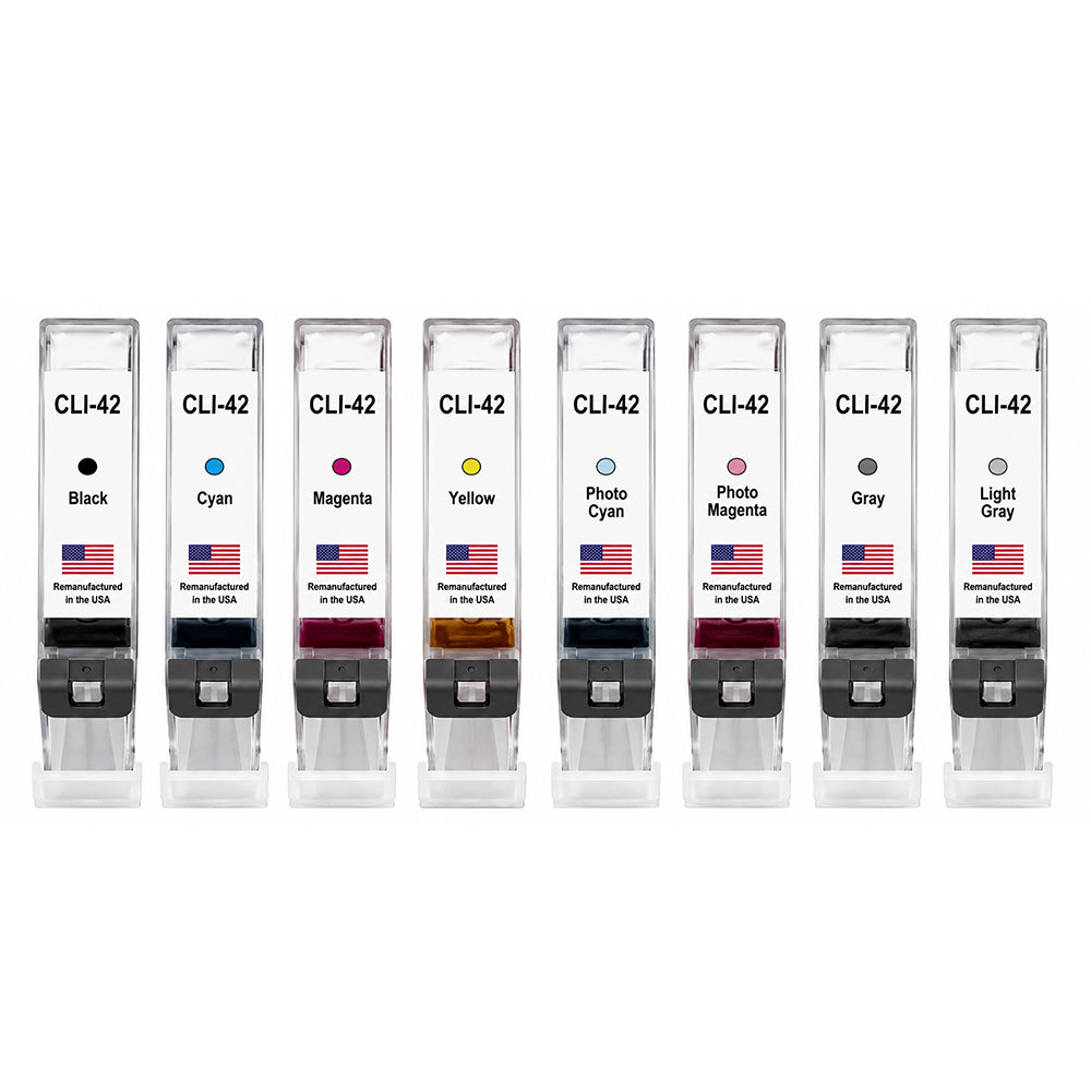 U.S. Remanufactured for Canon CLI-42 Ink Cartridges 8-Pack