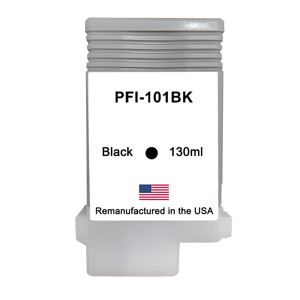 U.S. Remanufactured for Canon PFI-101BK 130ml Black Ink Cartridge