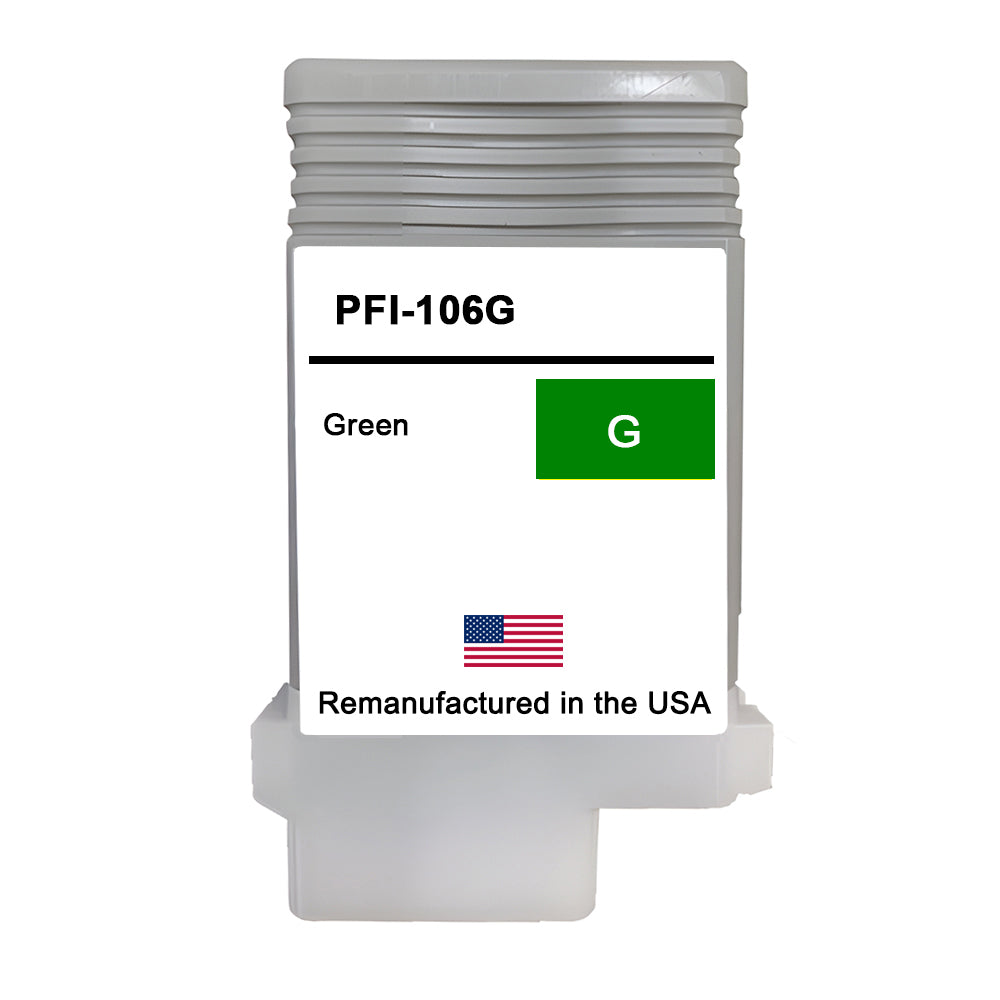 U.S. Remanufactured for Canon PFI-106G 130ml Green Ink Cartridge