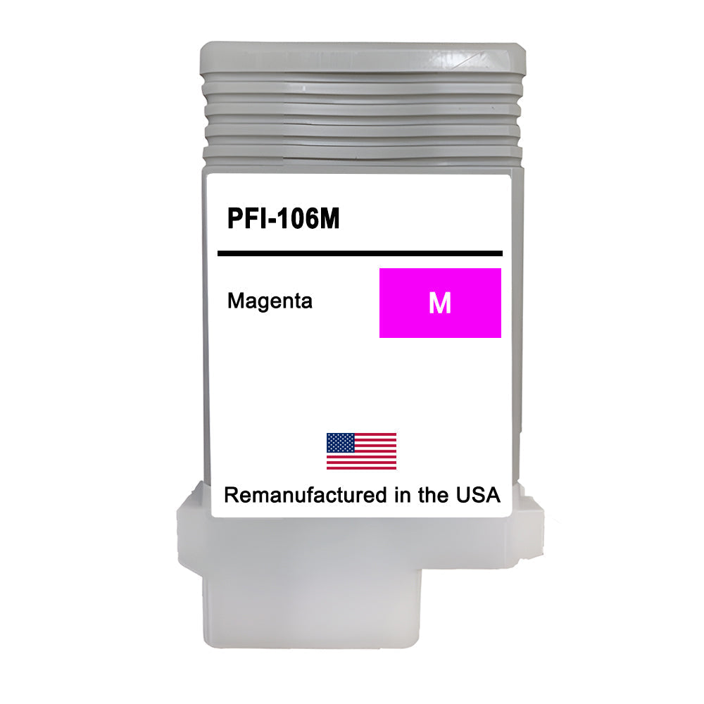 U.S. Remanufactured for Canon PFI-106M 130ml Magenta Ink Cartridge