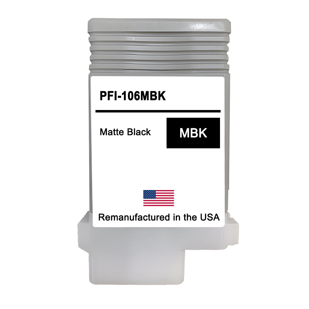 U.S. Remanufactured for Canon PFI-106MBK 130ml Matte Black Ink Cartridge