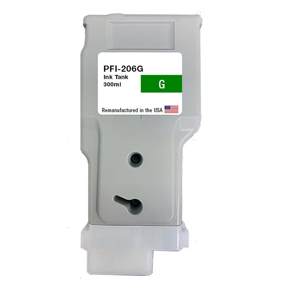 U.S. Remanufactured for Canon PFI-206G 300ml Green Ink Cartridge
