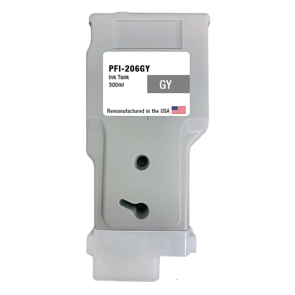 U.S. Remanufactured for Canon PFI-206GY 300ml Gray Ink Cartridge