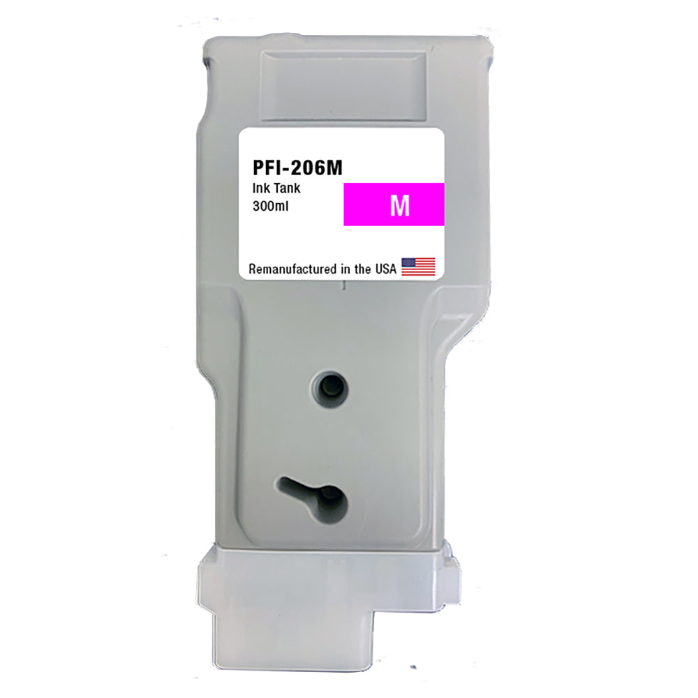U.S. Remanufactured for Canon PFI-206M 300ml Magenta Ink Cartridge