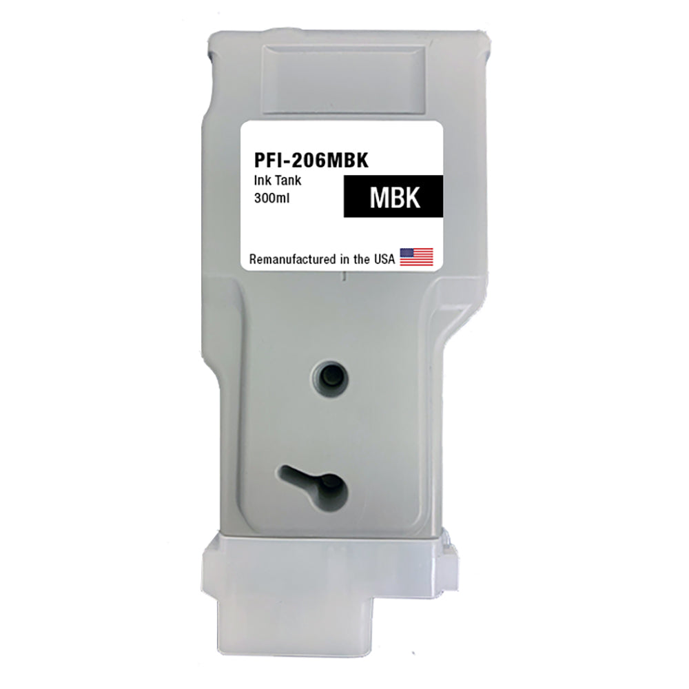 U.S. Remanufactured for Canon PFI-206MBK 300ml Matte Black Ink Cartridge
