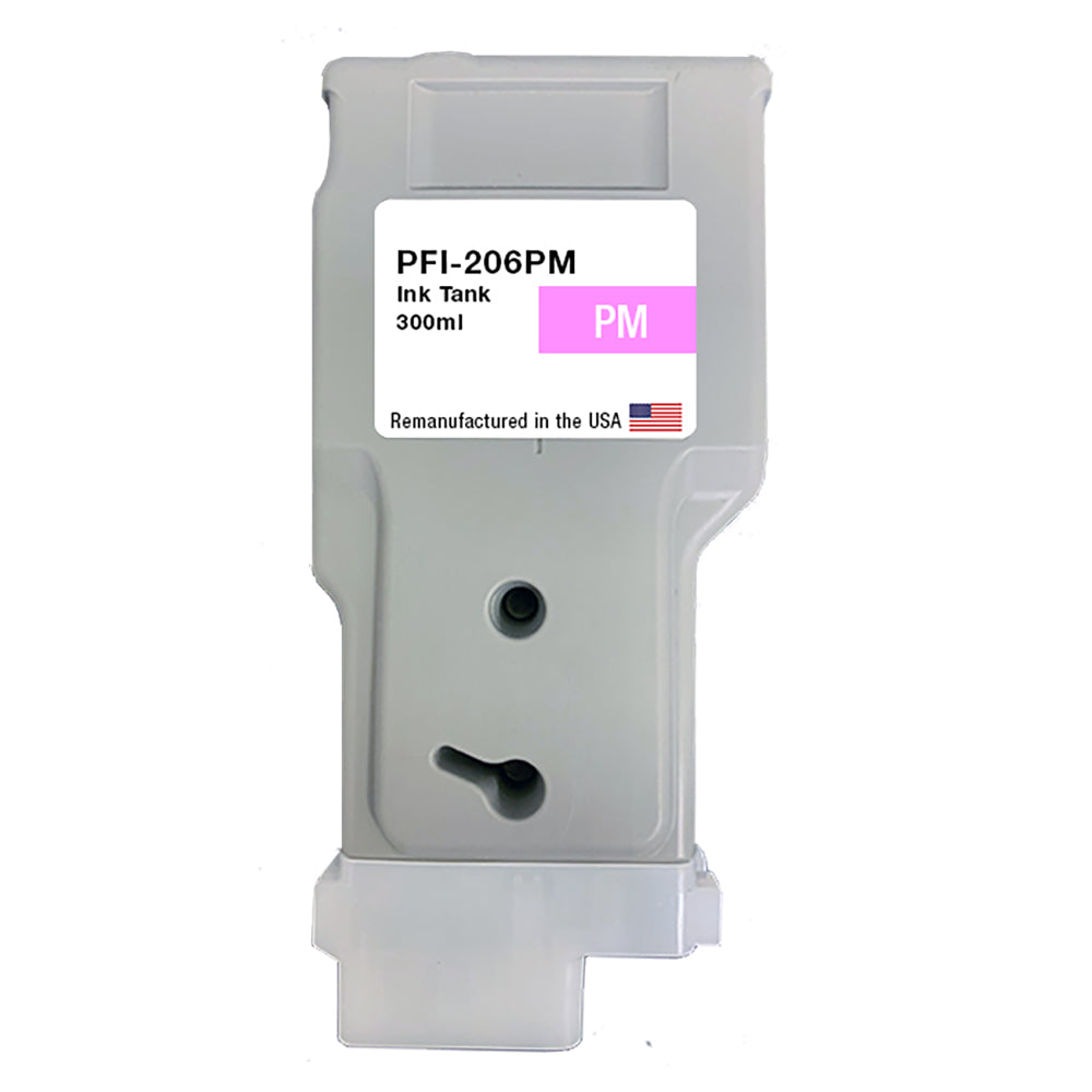U.S. Remanufactured for Canon PFI-206PM 300ml Photo Magenta Ink Cartridge