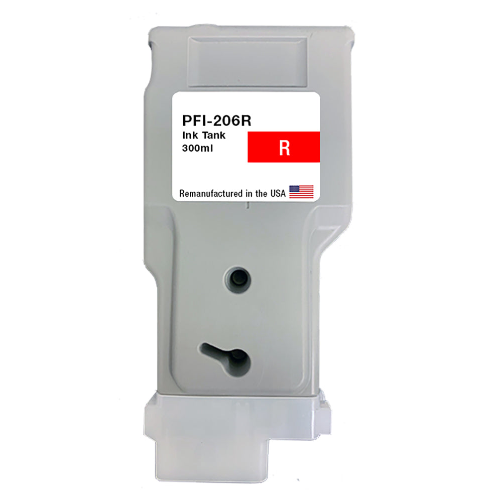U.S. Remanufactured for Canon PFI-206R 300ml Red Ink Cartridge