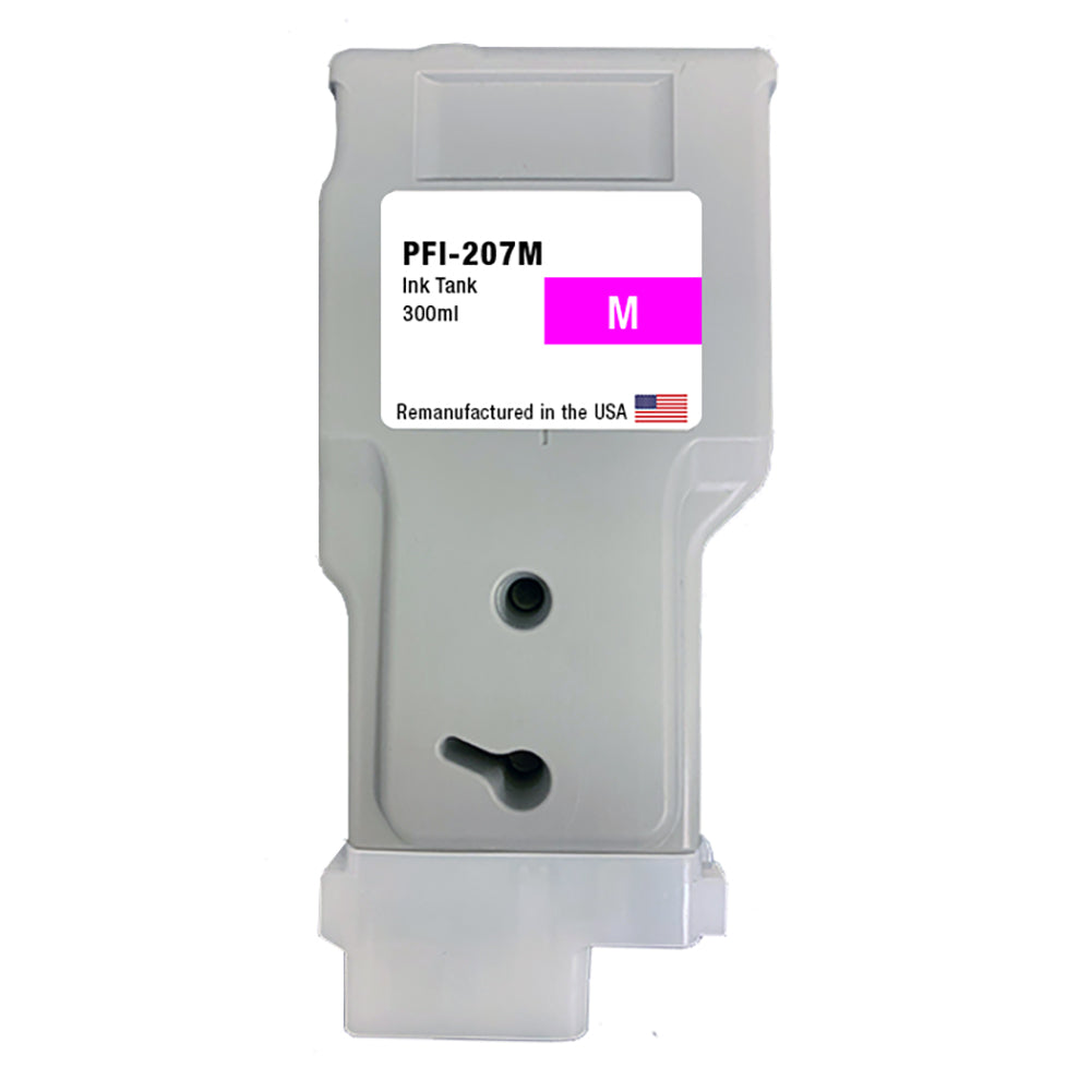 U.S. Remanufactured for Canon PFI-207M 300ml Magenta Ink Cartridge