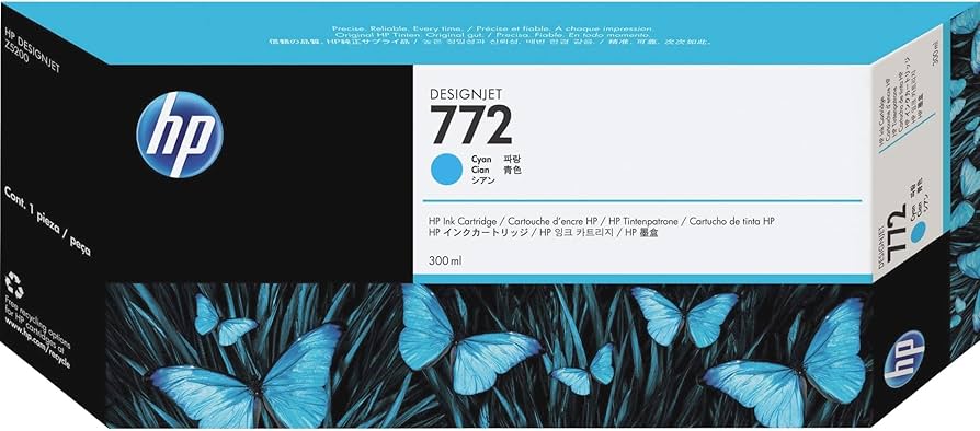 New, Pre-Owned - HP 772 300-ml Cyan DesignJet Ink Cartridge, CN636A