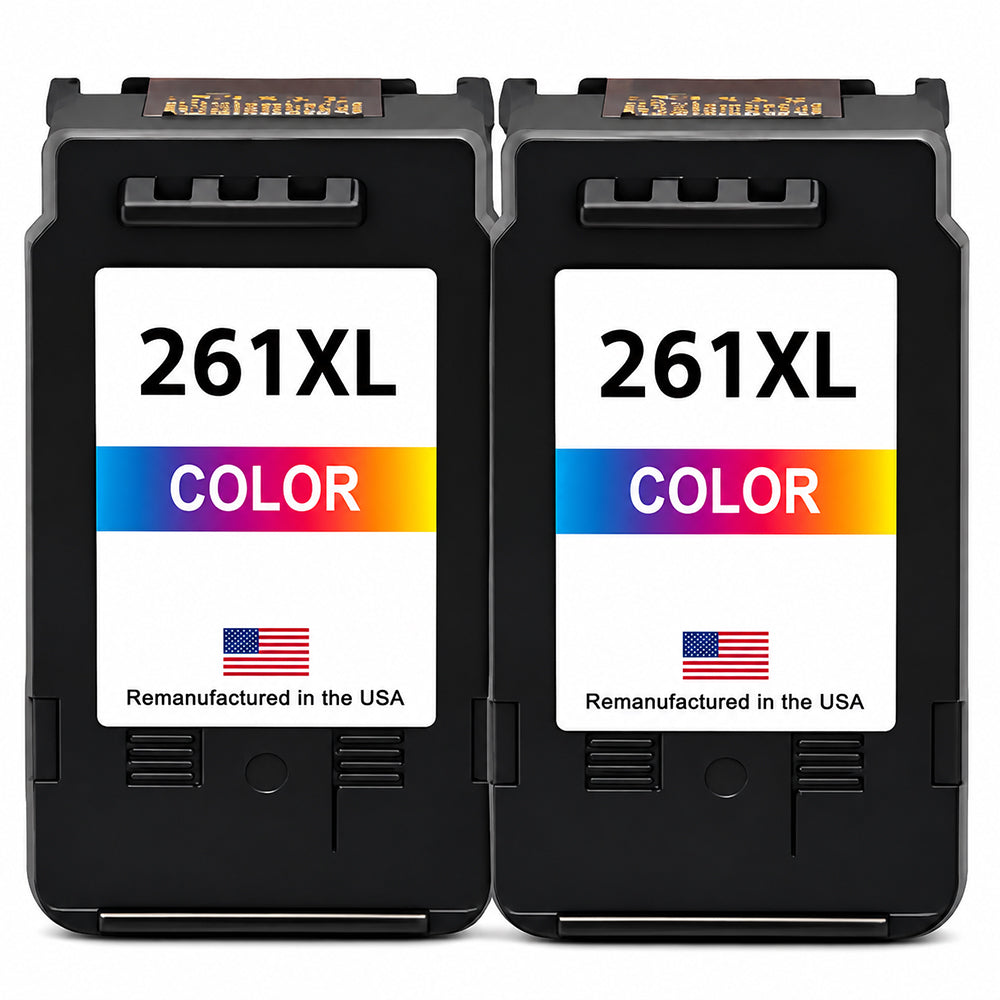 U.S. Remanufactured for Canon CL-261XL Color Ink Cartridge Twin Pack