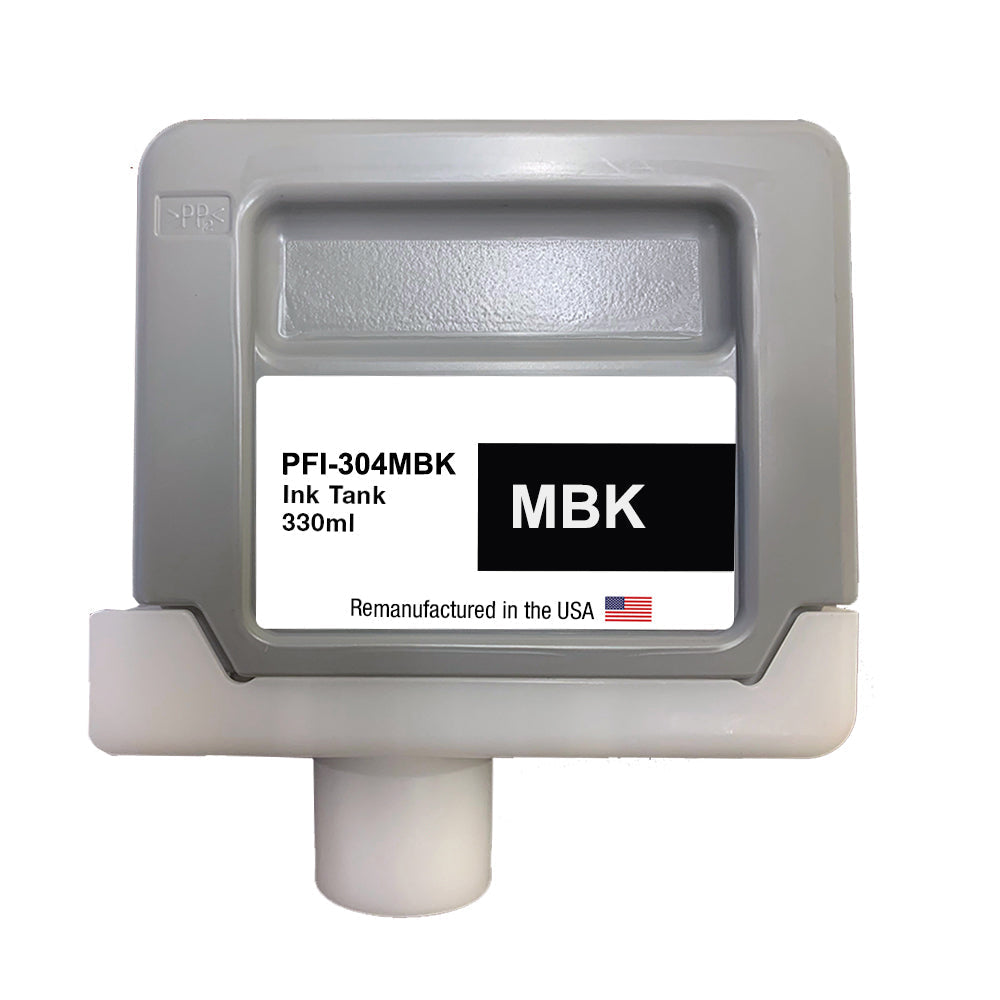 U.S. Remanufactured for Canon PFI-304MBK 330ml Matte Black Ink Cartridge