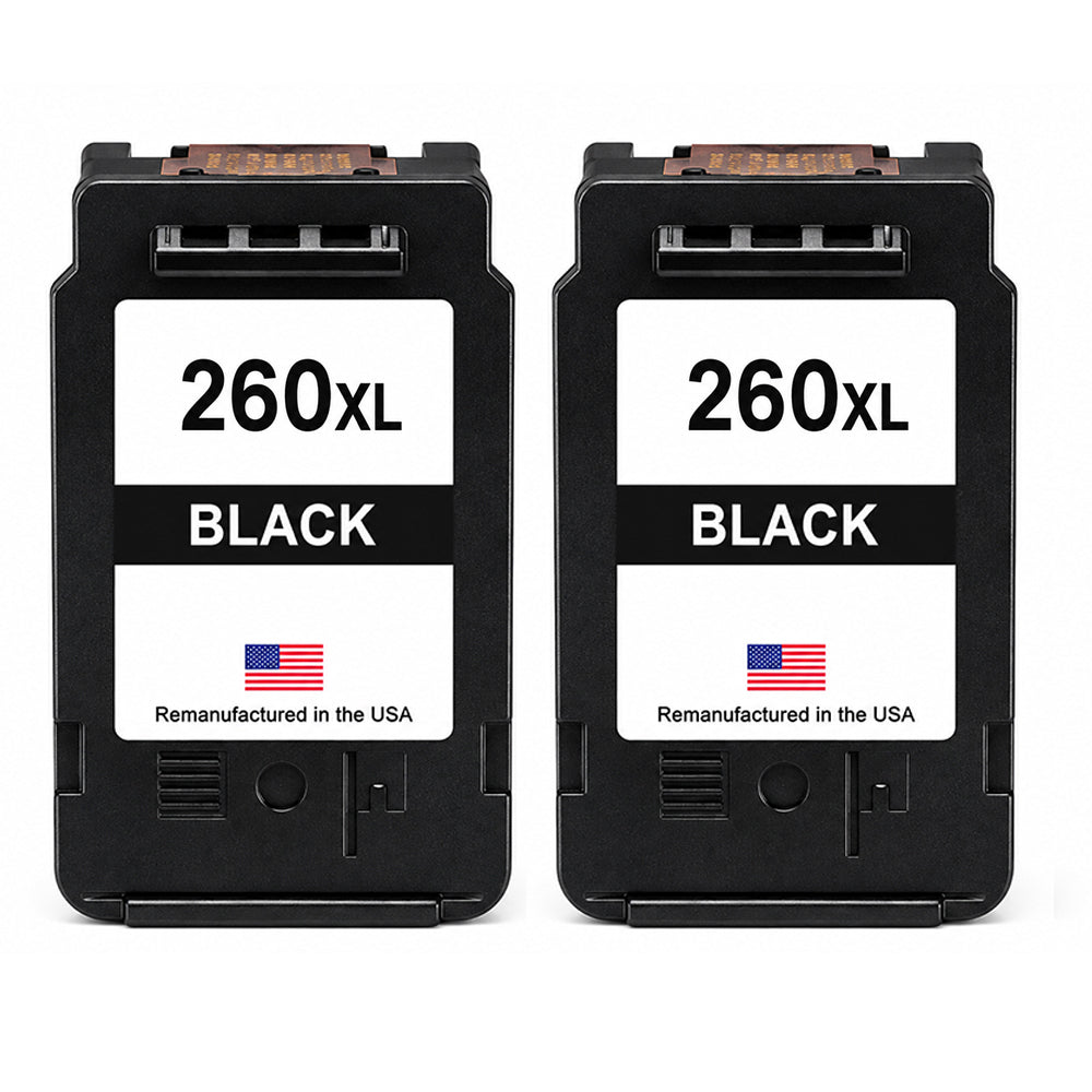 U.S. Remanufactured for Canon PG-260XL Black Ink Cartridge Twin Pack