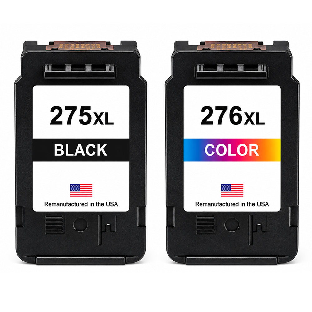 U.S. Remanufactured for Canon 275XL Black and Canon 276XL Color Ink Cartridge Combo Pack