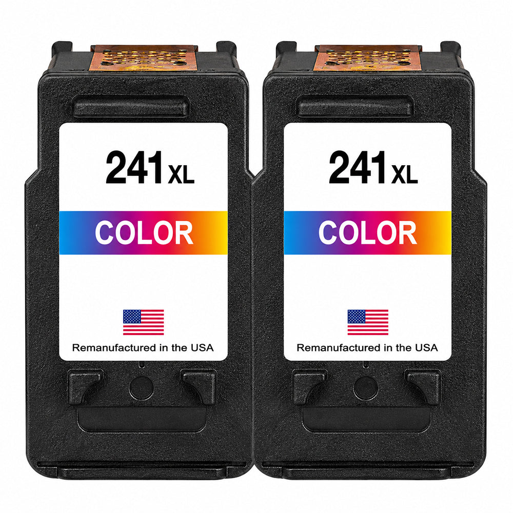 U.S. Remanufactured for Canon CL-241XL Color Twin Pack High Yield Ink Cartridges
