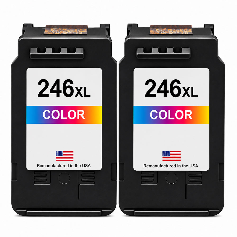 U.S. Remanufactured for Canon CL-246XL Color High Yield Ink Cartridge Twin Pack