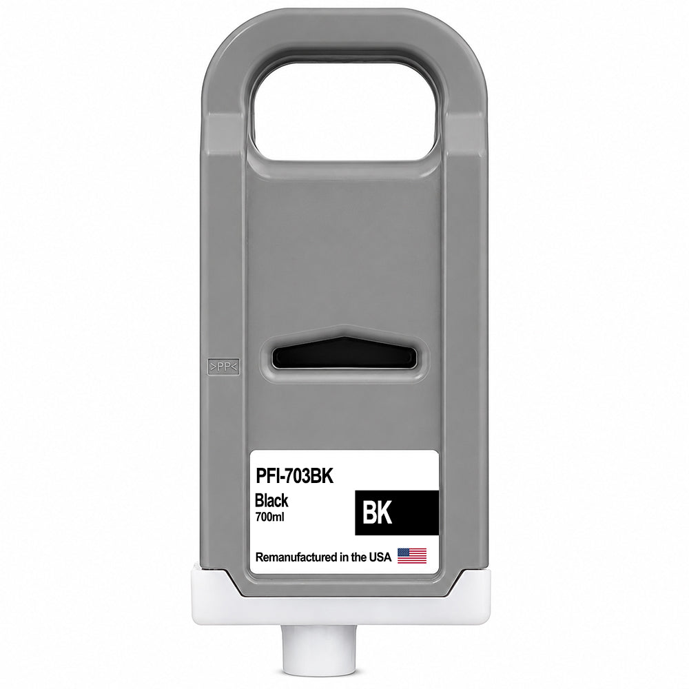 U.S. Remanufactured for Canon PFI-703BK 700ml Black Ink Cartridge