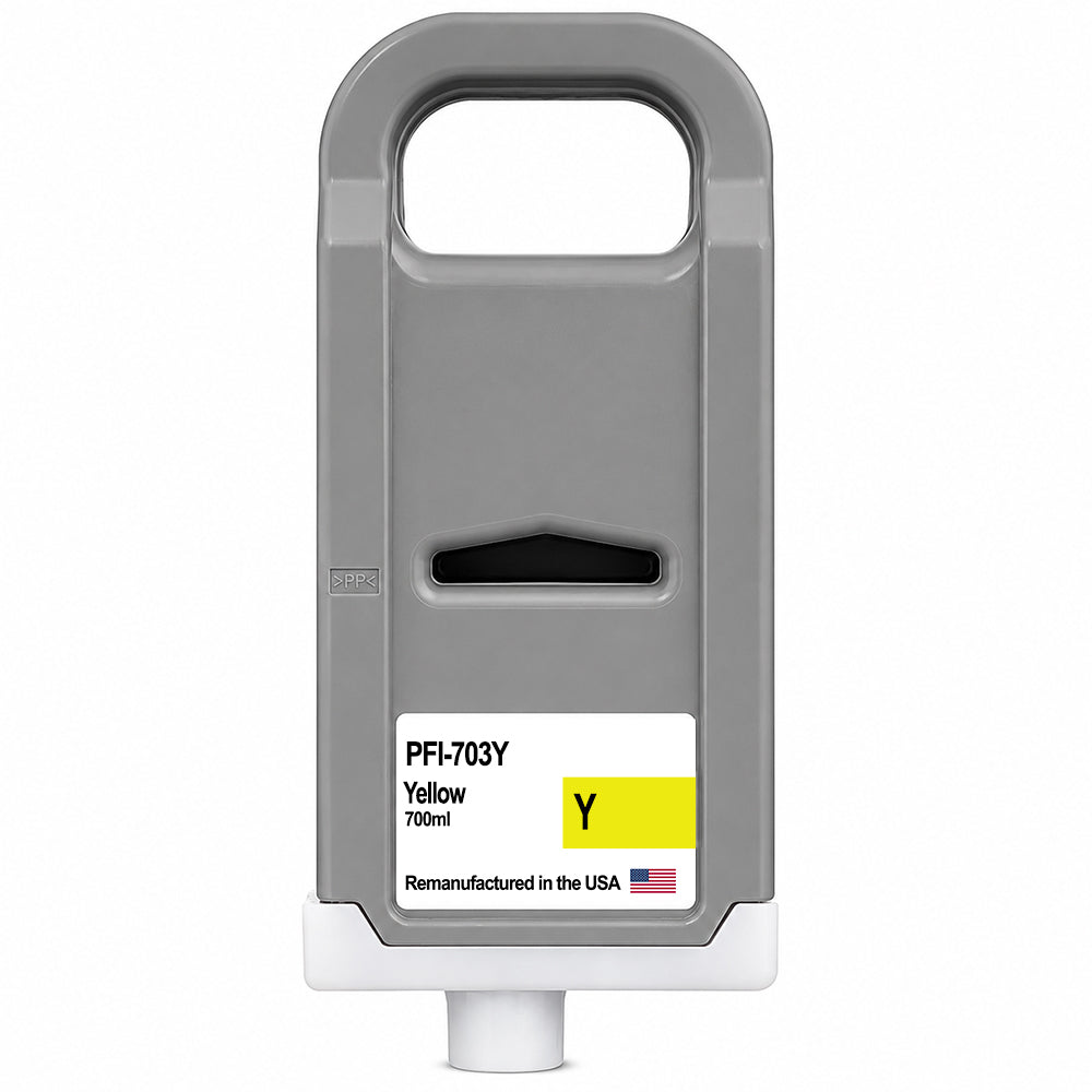 U.S. Remanufactured for Canon PFI-703Y 700ml Yellow Ink Cartridge