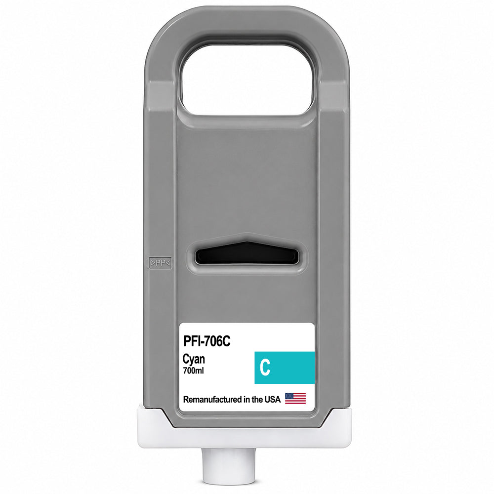 U.S. Remanufactured for Canon PFI-706C 700ml Cyan Ink Cartridge