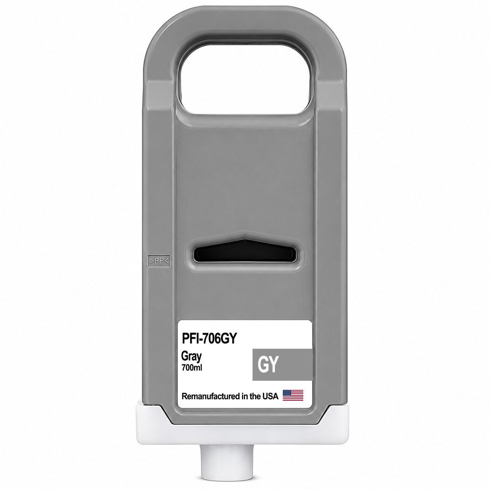 U.S. Remanufactured for Canon PFI-706GY 700ml Gray Ink Cartridge