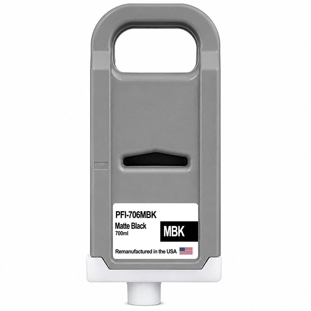 U.S. Remanufactured for Canon PFI-706MBK 700ml Matte Black Ink Cartridge