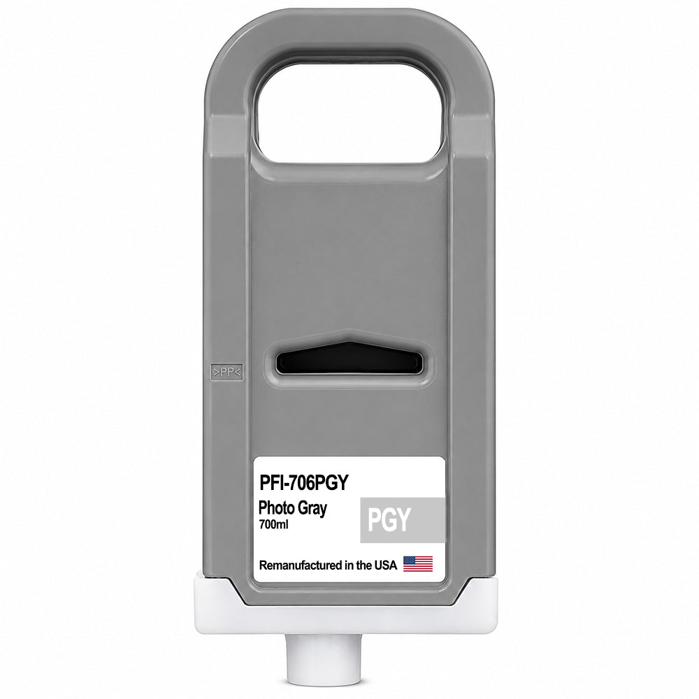 U.S. Remanufactured for Canon PFI-706PGY 700ml Photo Gray Ink Cartridge