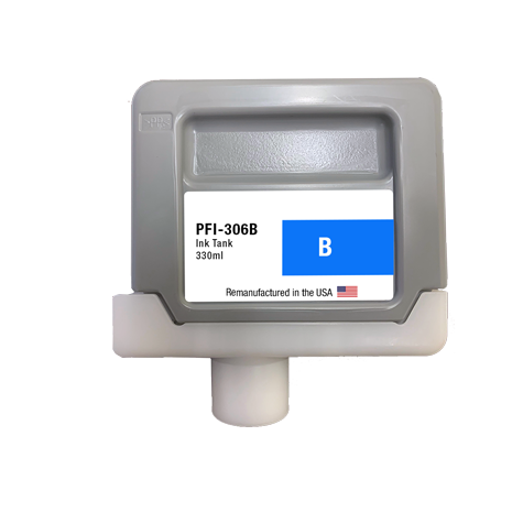 U.S. Remanufactured for Canon PFI-306B 330ml Blue Ink Cartridge