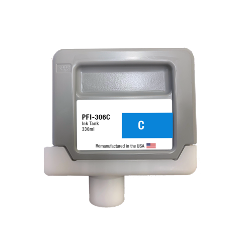 U.S. Remanufactured for Canon PFI-306C 330ml Cyan Ink Cartridge