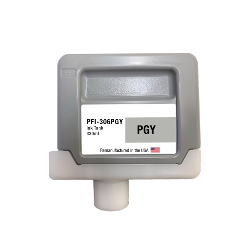 U.S. Remanufactured for Canon PFI-306PGY 330ml Photo Gray Ink Cartridge