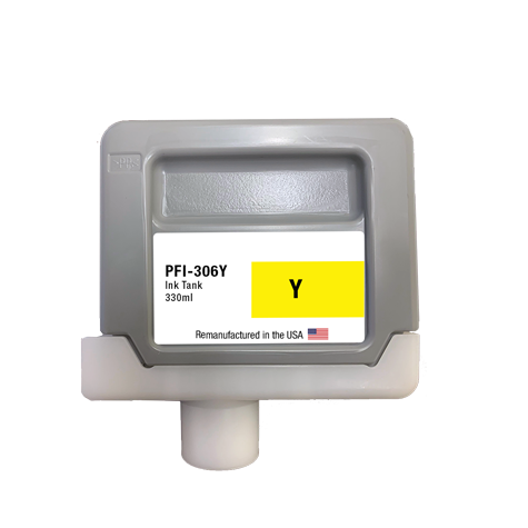U.S. Remanufactured for Canon PFI-306Y 330ml Yellow Ink Cartridge