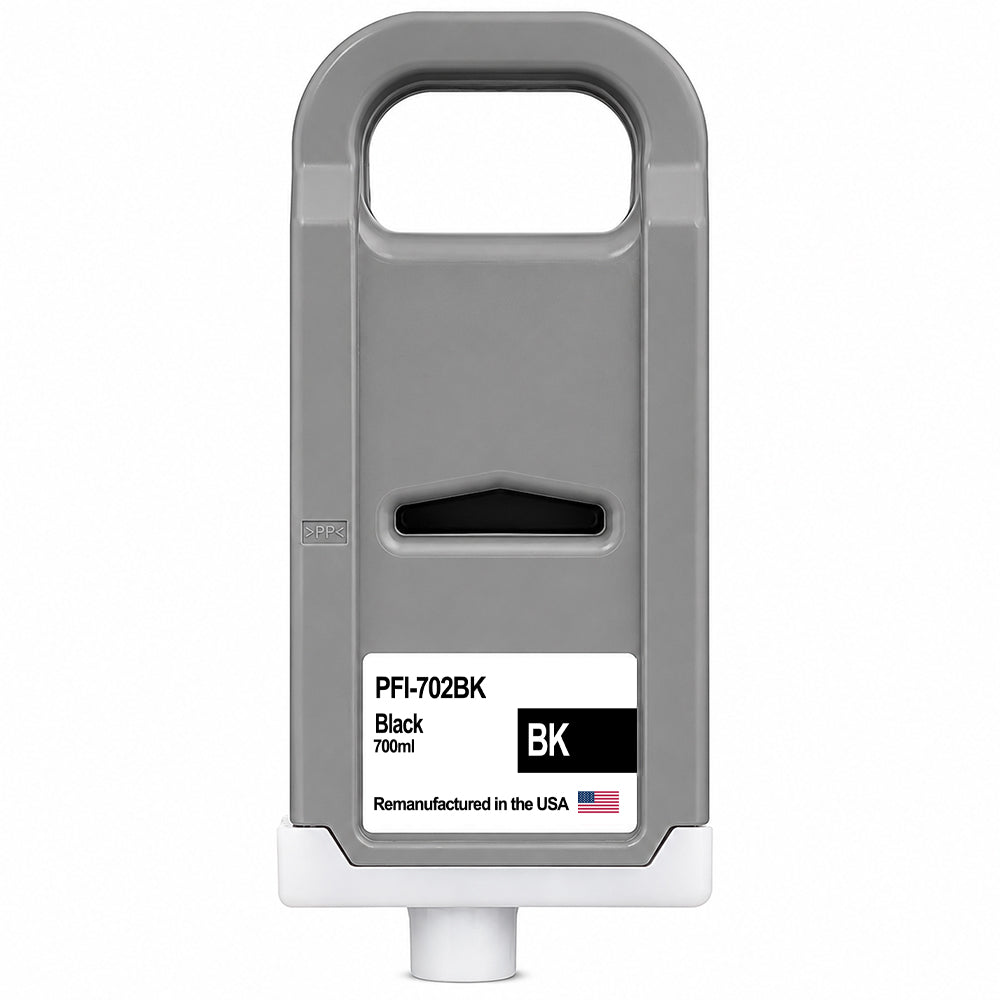 U.S. Remanufactured for Canon PFI-702BK 700ml Black Ink Cartridge