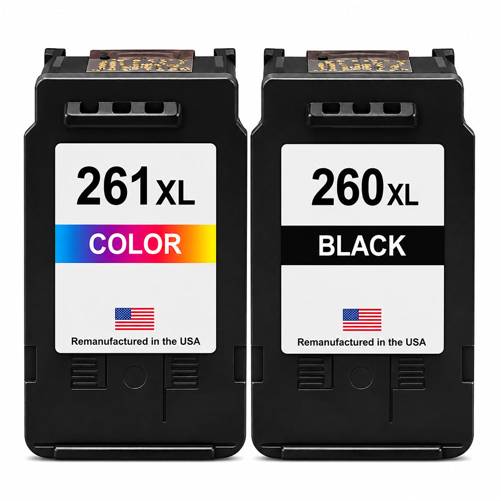 U.S. Remanufactured for Canon PG-260XL Black / CL-261XL Color Ink Cartridge Combo Pack