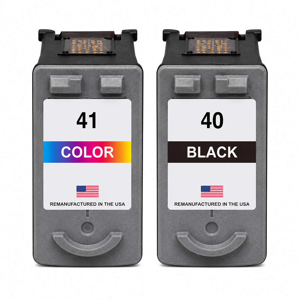 U.S. Remanufactured for Canon PG-40 Black / CL-41 Color Ink Cartridge Combo Pack