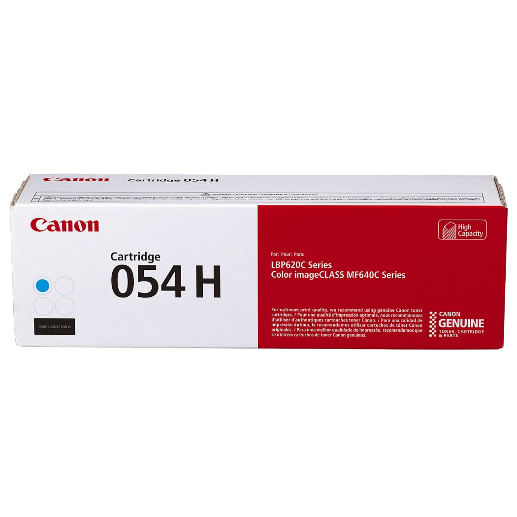 New, Pre-Owned - Canon 054H High-Yield Cyan LaserJet Toner Cartridge, 3027C001