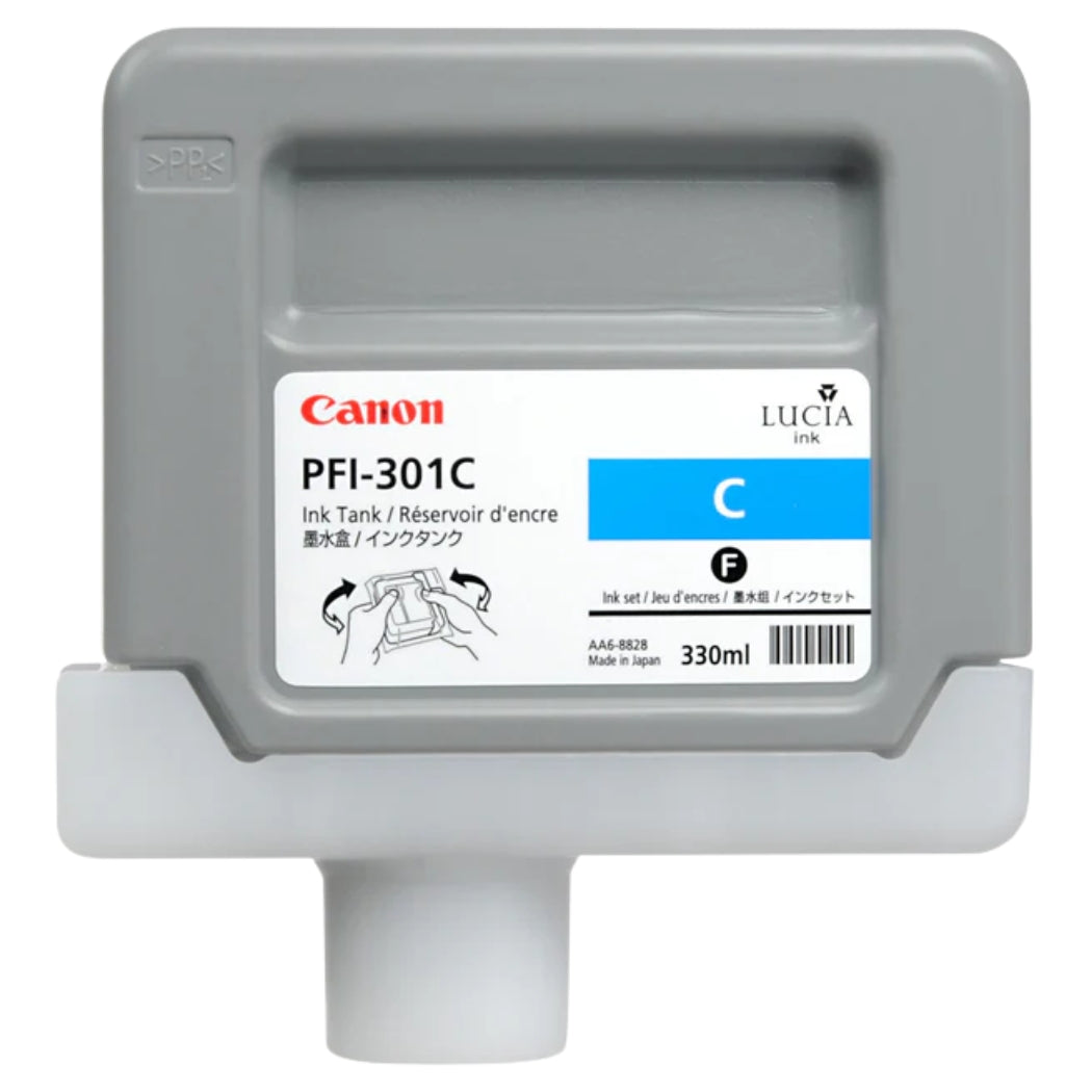 New, Pre-Owned - Canon PFI-301C Standard-Yield Cyan Ink Cartridge, 1487B001AA